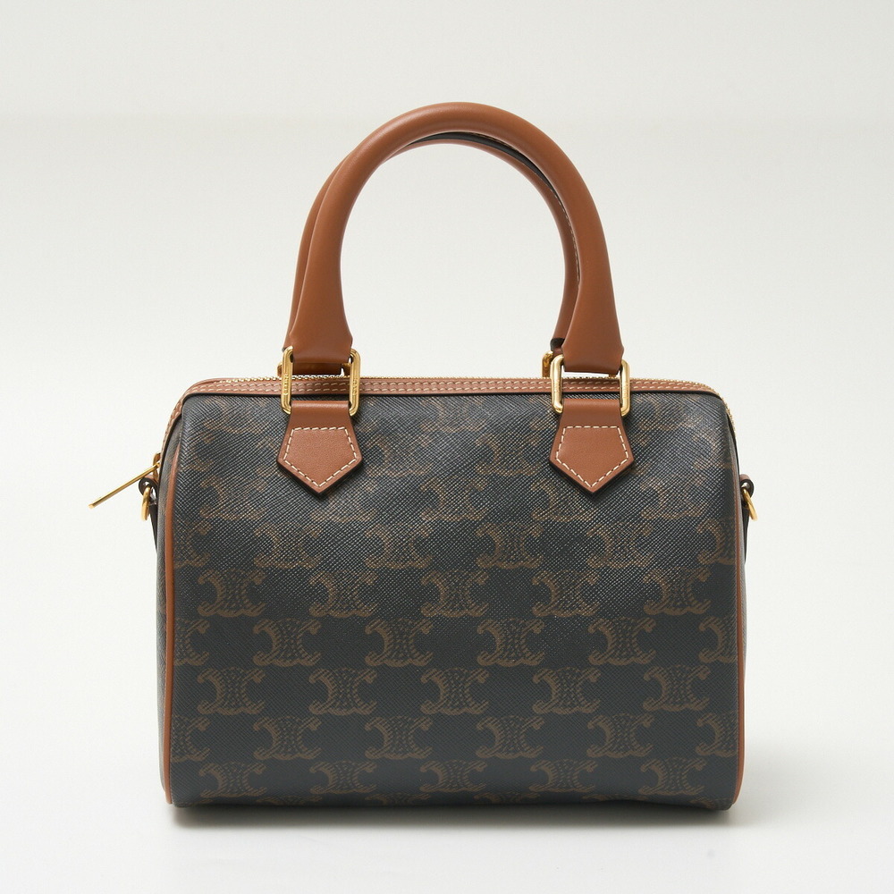 Celine Small Bag Canvas Calfskin Brown